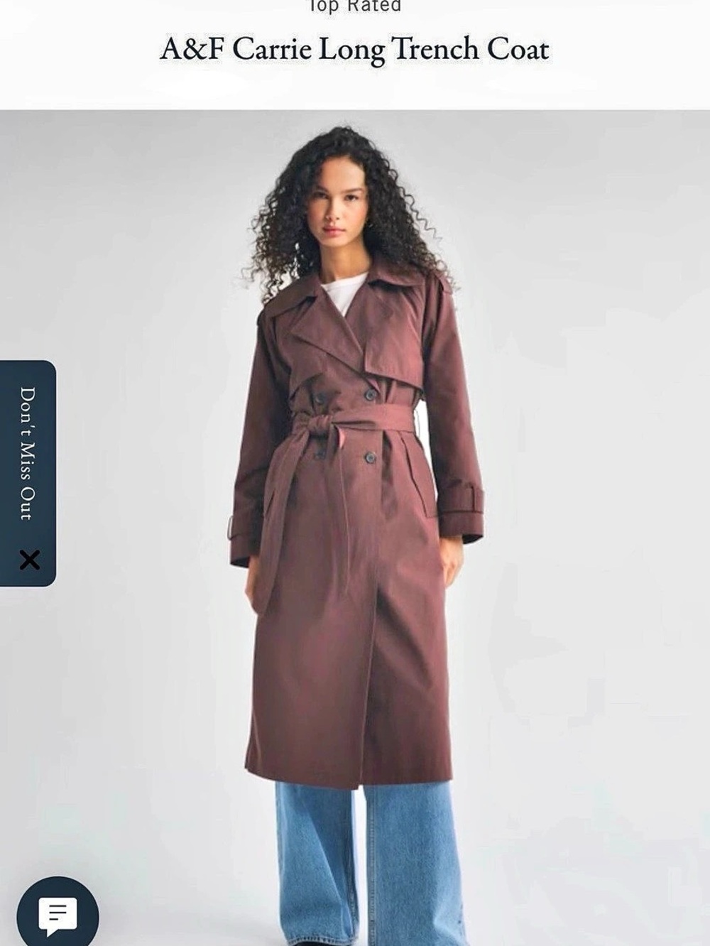 Abercrombie & Fitch Carrie Long Trench Coat Long Trench Coat in Brown Size
